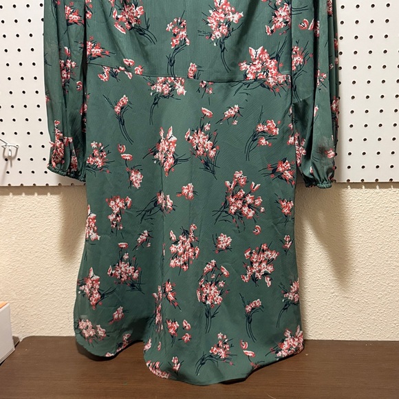 Madewell Green Floral Long Sleeve Dress - Picture 4 of 9